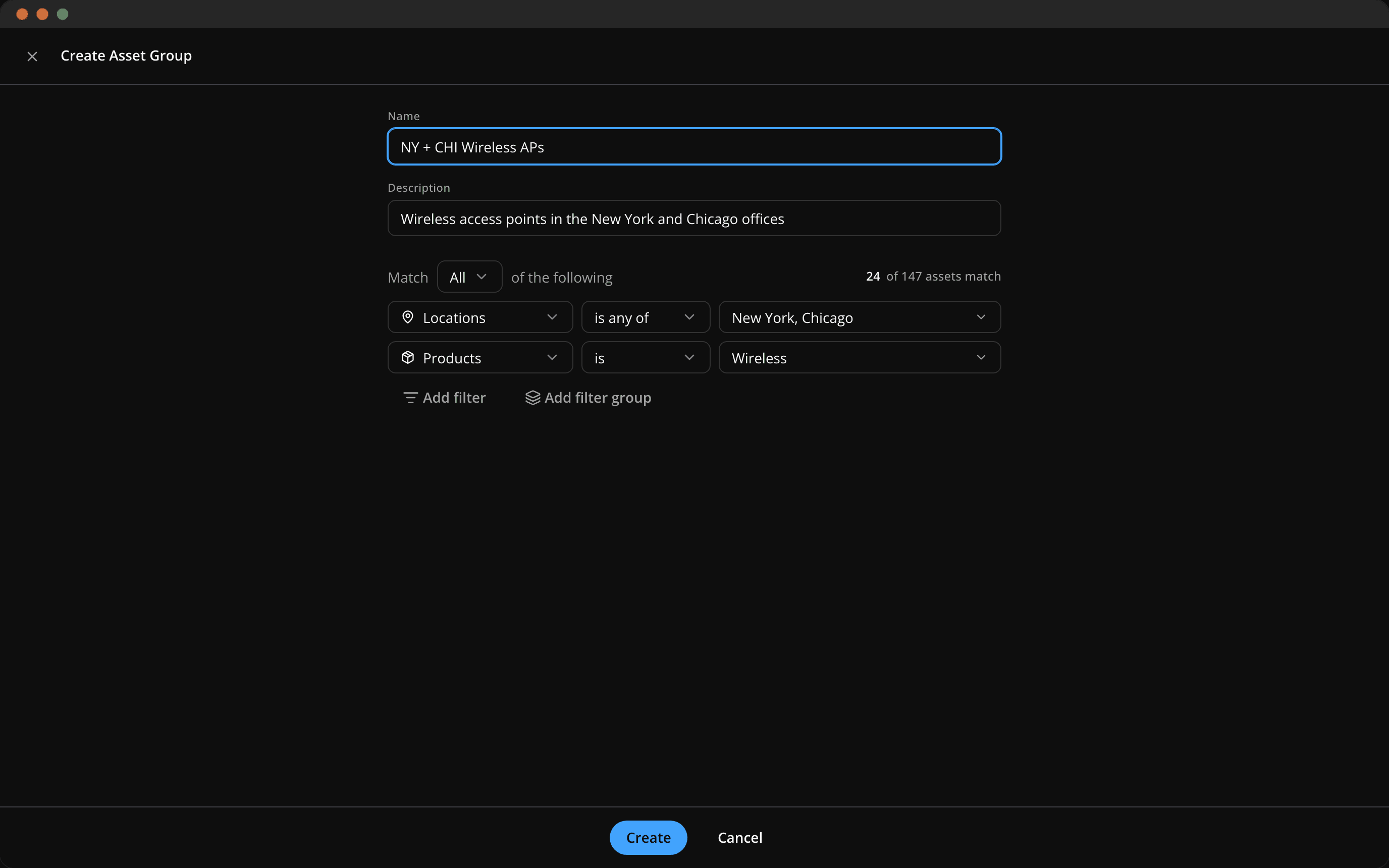 No-Code Asset Filtering